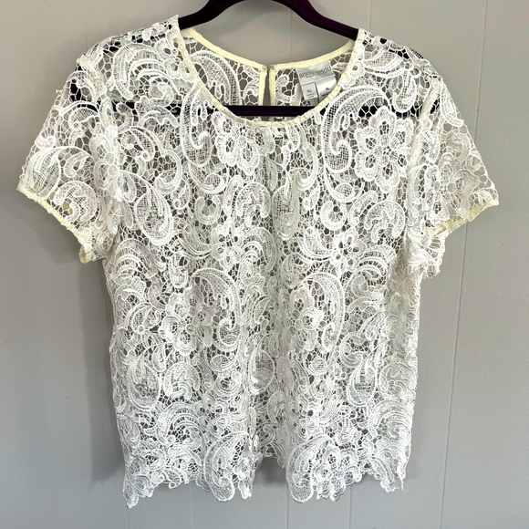 Bisou Bisou embroidered see threw top - Picture 1 of 4